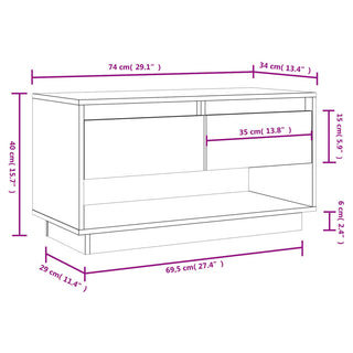 Tv-Meubel 74X34X40 Cm Massief Grenenhout