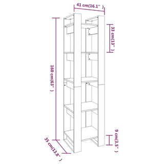 Boekenkast/Kamerscherm 4X35X60 Cm Massief Grenenhout