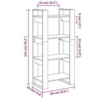 Boekenkast/Kamerscherm 60X35X25 Cm Massief Grenenhout