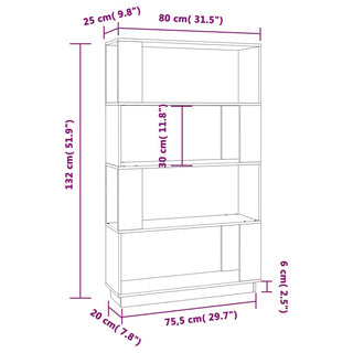 Boekenkast/Kamerscherm 80X25X32 Cm Massief Grenenhout