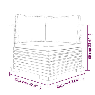 Loungeset Met Kussens Massief Teakhout