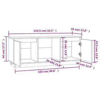 Tv-Meubel 110,5X35X44 Cm Massief Grenenhout