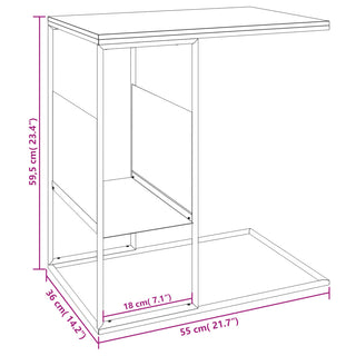 Bijzettafel 55X36X59,5 Cm Bewerkt Hout