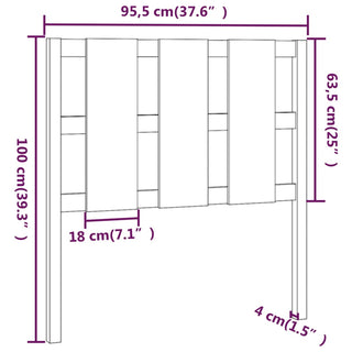 Hoofdbord 95,5X4X00 Cm Massief Grenenhout