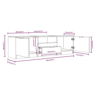 Tv-Meubel 140X35X40 Cm Bewerkt Hout