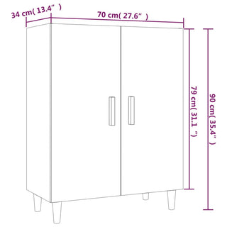 Dressoir 70X34X90 Cm Bewerkt Hout