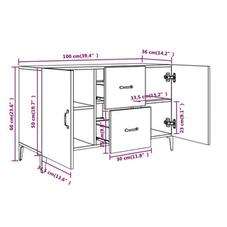 Dressoir 00X36X60 Cm Bewerkt Hout