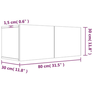 Tv-Meubel 80X30X30 Cm Bewerkt Hout Kleurig