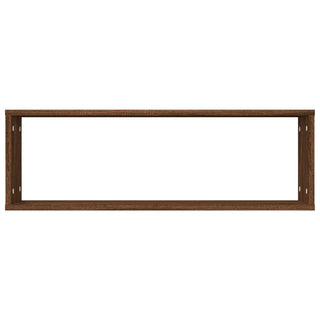 Wandschappen Kubus 80X15X6,5 Cm Bewerkt Hout Bruineiken