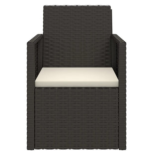 3-Delige Loungeset Met Kussens Poly Rattan Zwart