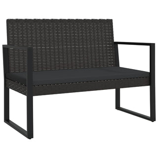 4-Delige Loungeset Met Kussens Poly Rattan Zwart