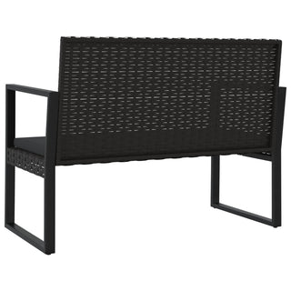 4-Delige Loungeset Met Kussens Poly Rattan Zwart