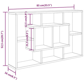 Wandschap 85X6X52,5 Cm Bewerkt Hout