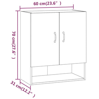 Wandkast 60X31X70 Cm Bewerkt Hout