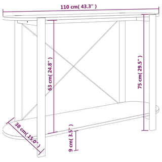 Wandtafel 110X38X75 Cm Bewerkt Hout