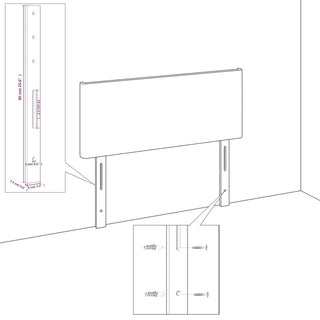 Hoofdbord 80X5X78/88 Cm Stof Lichtgrijs