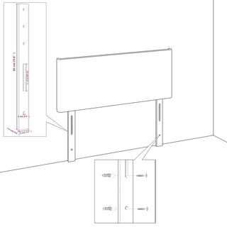 Hoofdbord 80X5X78/88 Cm Stof Donkergrijs