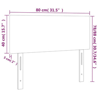 Hoofdbord 80X5X78/88 Cm Stof Donkergrijs