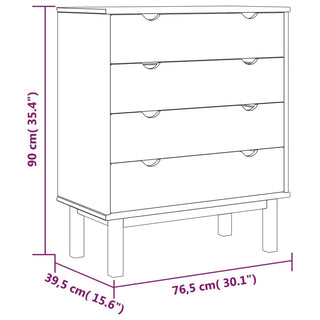 Ladekast Otta 76,5X39,5X90 Cm Massief Grenenhout