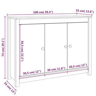 Dressoir 00X35X74 Cm Massief Grenenhout