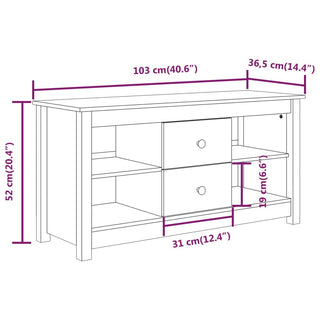 Tv-Meubel 103X36,5X52 Cm Massief Grenenhout