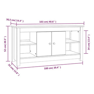 Tv-Meubel 103X36,5X52 Cm Massief Grenenhout