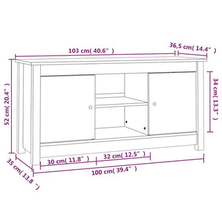 Tv-Meubel 103X36,5X52 Cm Massief Grenenhout