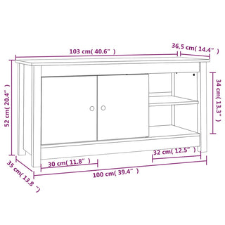 Tv-Meubel 103X36,5X52 Cm Massief Grenenhout