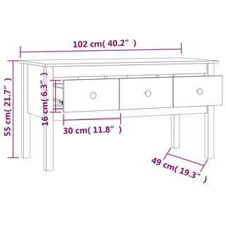 Salontafel 102X49X55 Cm Massief Grenenhout