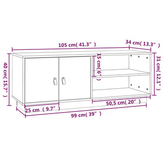 Tv-Meubel 105X34X40 Cm Massief Grenenhout