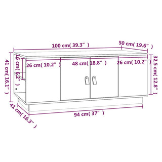 Salontafel 100X50X41 Cm Massief Grenenhout