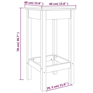 Barstoelen 40X40X78 Cm Massief Grenenhout Zwart