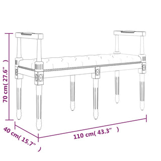 Bankje 110X40X70 Cm Fluweel