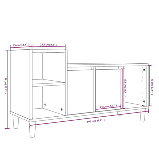 Tv-Meubel 100X35X55 Cm Bewerkt Hout