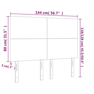 Hoofdborden 4 St 72X5X78/88 Cm Stof Donkerbruin