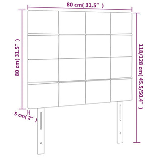 Hoofdborden 2 St 80X5X78/88 Cm Fluweel Lichtgrijs