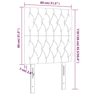 Hoofdborden 2 St 80X7X78/88 Cm Stof Lichtgrijs