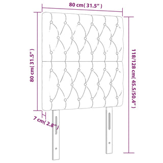 Hoofdborden 2 St 80X7X78/88 Cm Stof Zwart