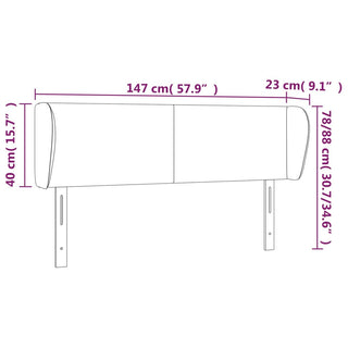 Hoofdbord Met Randen 147X23X78/88 Cm Stof Donkerbruin