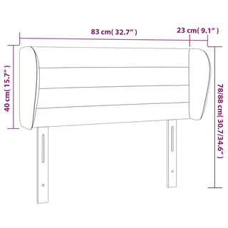 Hoofdbord Met Randen 83X23X78/88 Cm Fluweel Lichtgrijs