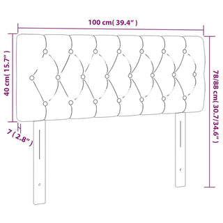 Hoofdbord Led 100X7X78/88 Cm Stof Lichtgrijs Lichtgrijs