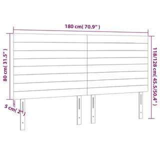 Hoofdbord Led 180X5X118/128 Cm Stof Blauw Blauw