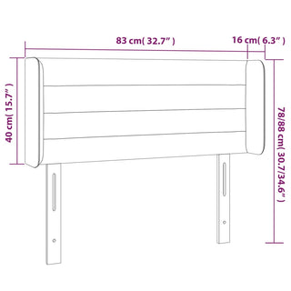 Hoofdbord Led 83X16X78/88 Cm Fluweel Lichtgrijs