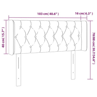 Hoofdbord Led 103X16X78/88 Cm Stof Lichtgrijs Lichtgrijs