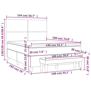 Boxspring Met Matras Stof Donkerbruin 140X190 Cm