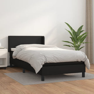 Boxspring Met Matras Kunstleer Zwart