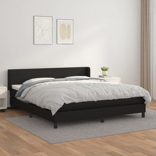 Boxspring Met Matras Kunstleer Zwart