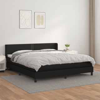 Boxspring Met Matras Kunstleer Zwart