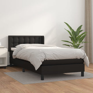 Boxspring Met Matras Kunstleer Zwart