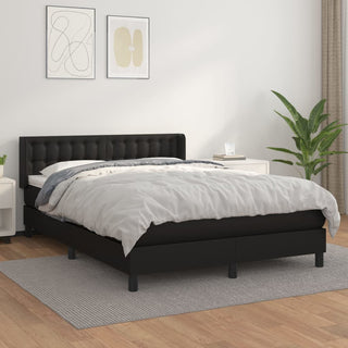 Boxspring Met Matras Kunstleer Zwart